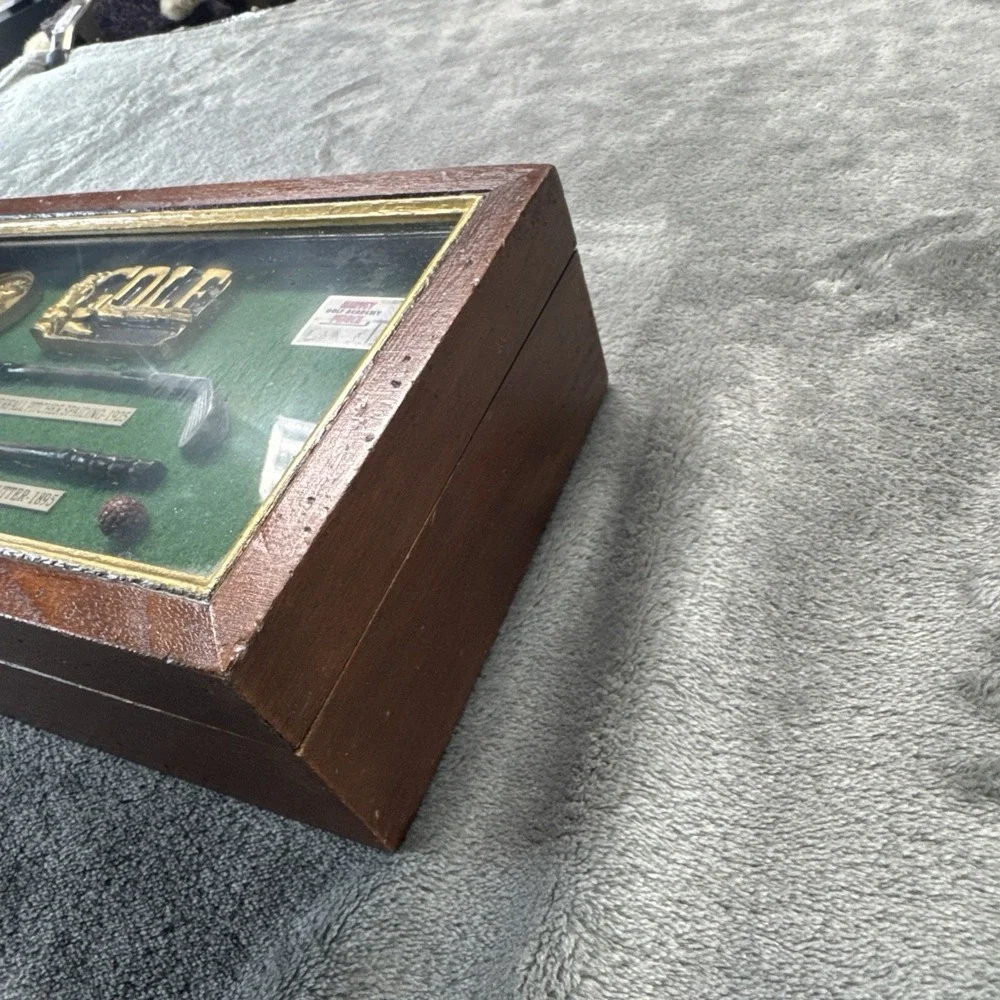 History of Golf Collectible Shadow‎ Box Wood Framed Hanging Display Case